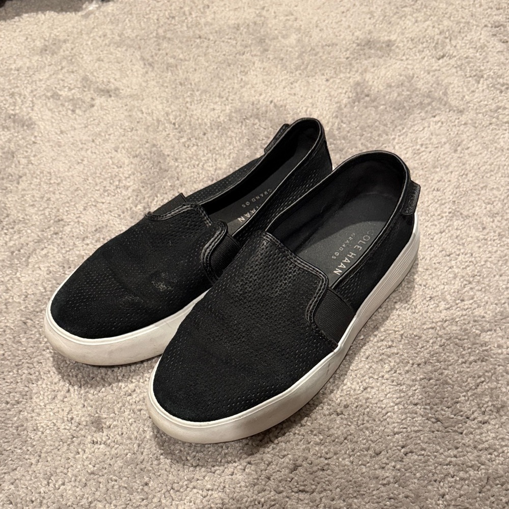 Cole Haan Black and White Men's Slip-On Loafers